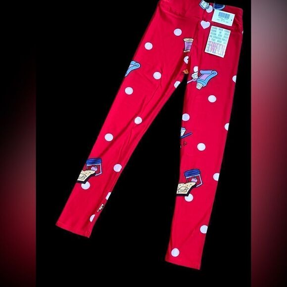LuLaRoe Tween Leggings • Juniors 8-16, Adults 00-0 • Valentine’s Puns • Red •NWT - Picture 4 of 15